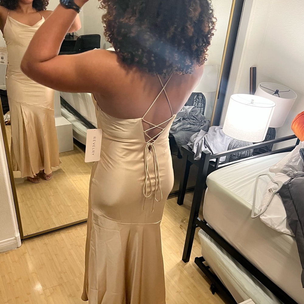 Elegant Cream Satin Dress